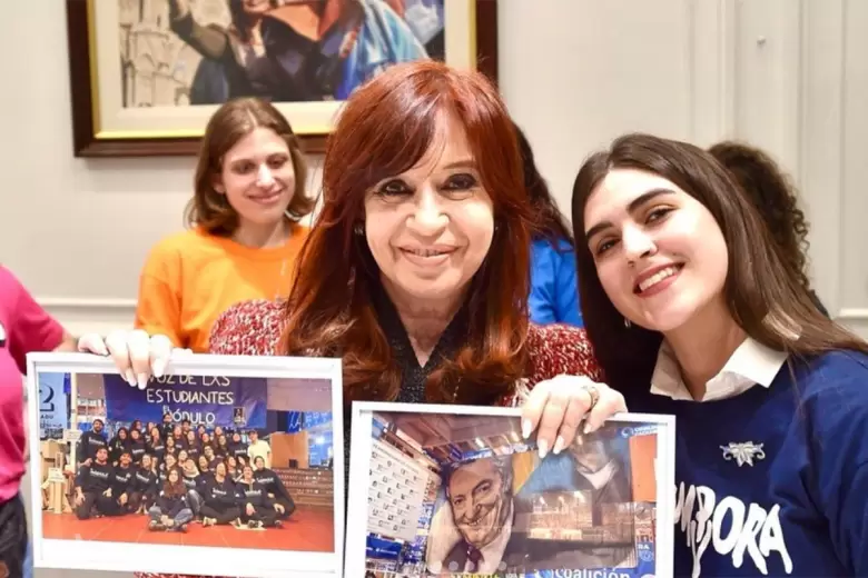La camporista Pilar López Barcala, presidenta de El Módulo FADU, se entrevistó el año pasado con Cristina Fernández de Kirchner.
