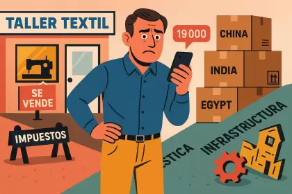 "Hoy no produzco ni vendo sino que uno las partes", dice un textil.