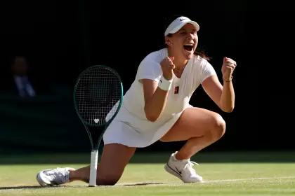 La alegría de Anisimova luego de alcanzar la final de Wimbledon