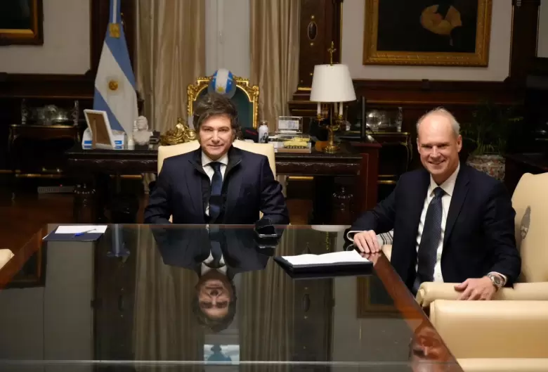 Javier Bolzico estuvo junto a Milei en Casa Rosada.