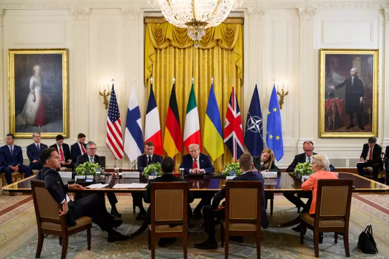 La reunión de Donald Trump con los europeos en la Casa Blanca.