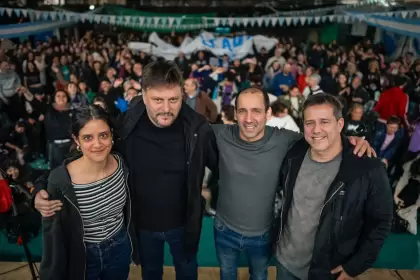 Cámpora, Santoro, Hagman y Recalde, en el acto.