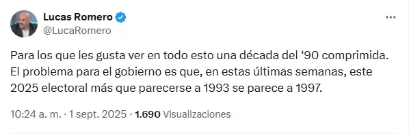 El tuit de Romero.