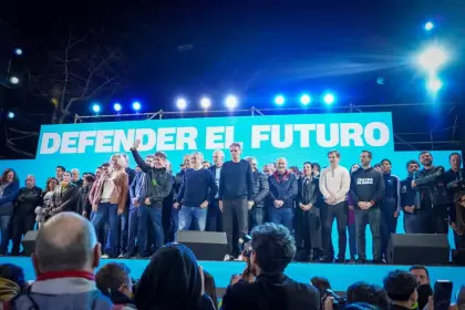 Juan Grabois, presente en el escenario.