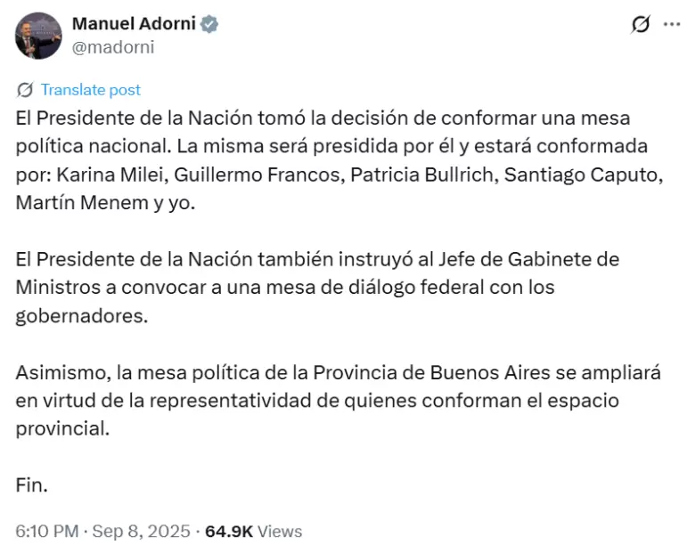 Mesa política nacional
