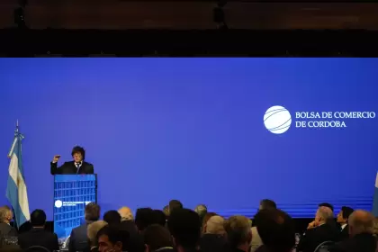 Milei en la Bolsa de Comercio de Córdoba