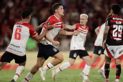 Guido Carillo, autor del gol de descuento de Estudiantes ante Flamengo