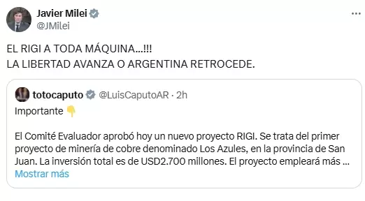 La celebración de Milei