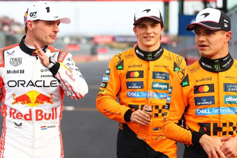 Max Verstappen, Oscar Piastri y Lando Norris
