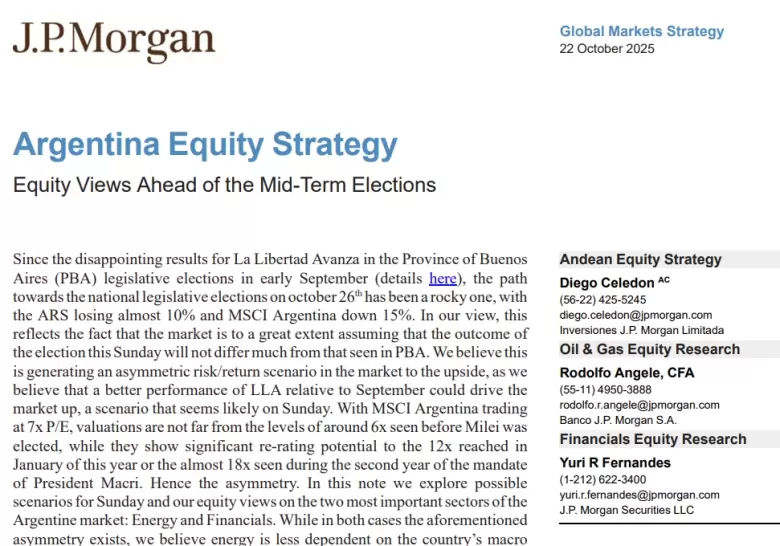 El informe del JP Morgan