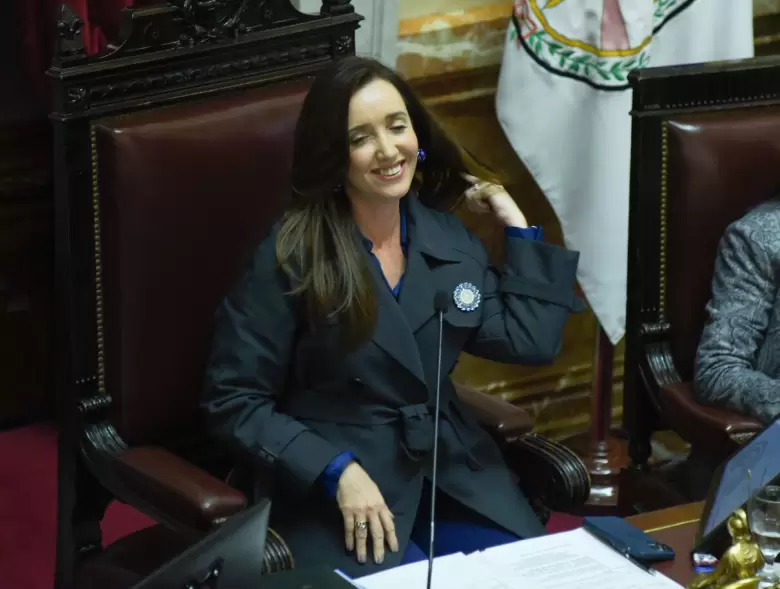 Victoria Villarruel durante el debate de la Ley Bases