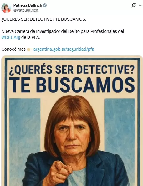 Patricia Bullrich te busca.
