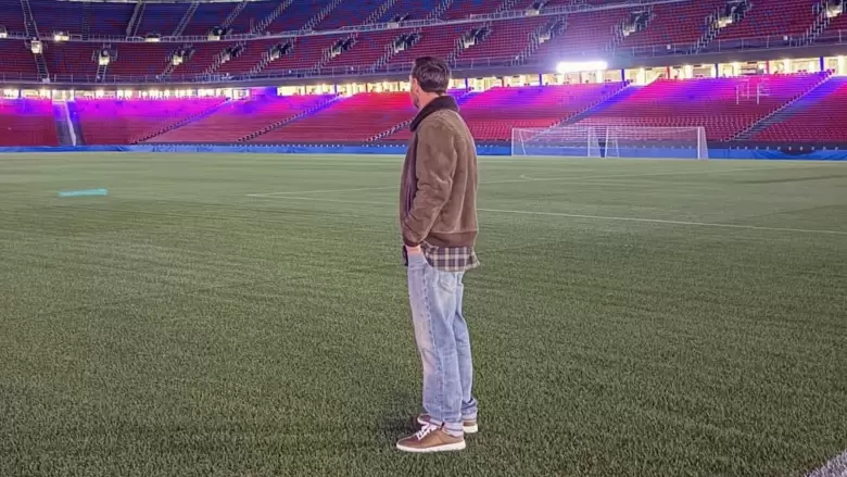Messi en el renovado estadio del Barcelona