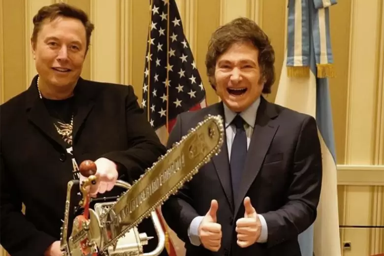 Elon Musk y Javier Milei, juntos.