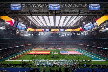 El marco del Bernabéu durante el partido entre los Miami Dolphins y los Washington Commanders