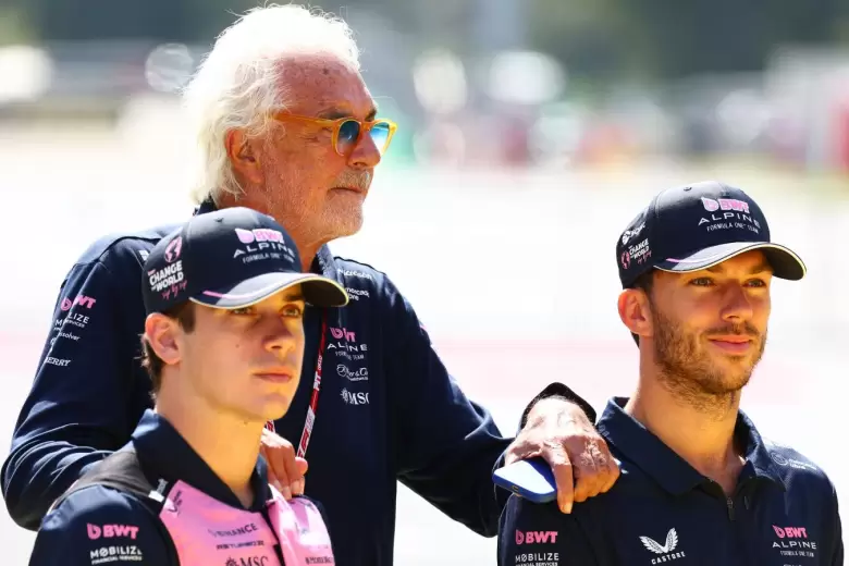 Franco Colapinto, Flavio Briatore y Pierre Gasly