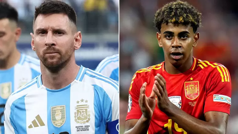 Lionel Messi y Lamine Yamal