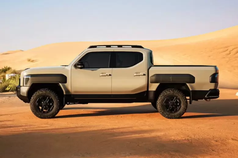 Kia se la juega con la Tasman, una pick-up con un diseño disruptivo.