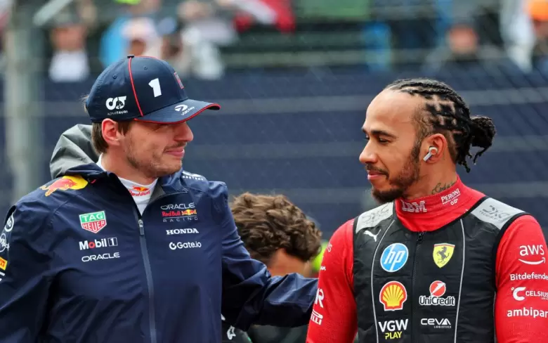 Max Verstappen y Lewis Hamilton