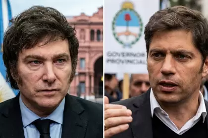 Hoy Kicillof perdería claramente frente al león. Imagen hecha con IA.