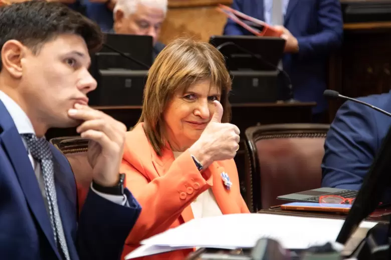 Patricia Bullrich durante la sesión por la reforma laboral