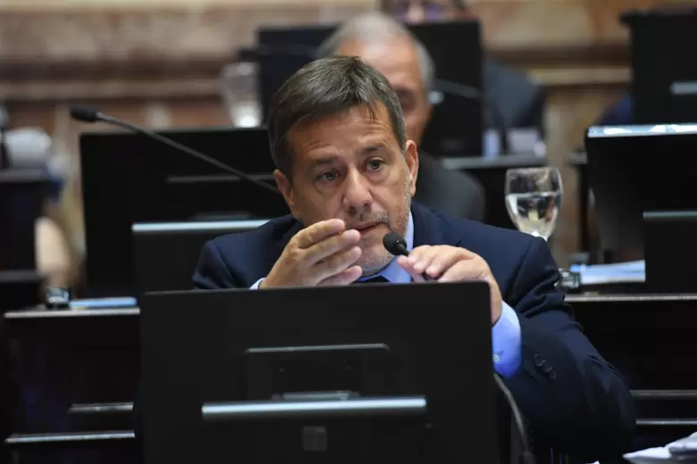 Senado: Mariano Recalde durante el debate por la reforma laboral