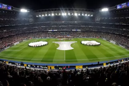 El Santiago Bernabeu, antes de comenzar el partido de vuelta de la final de la Copa Libertadores 2018 entre River y Boca
