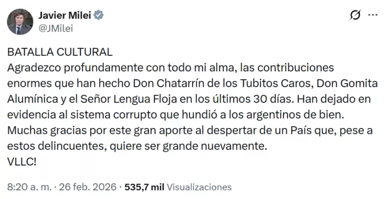 El mensaje de Milei contra los empresarios