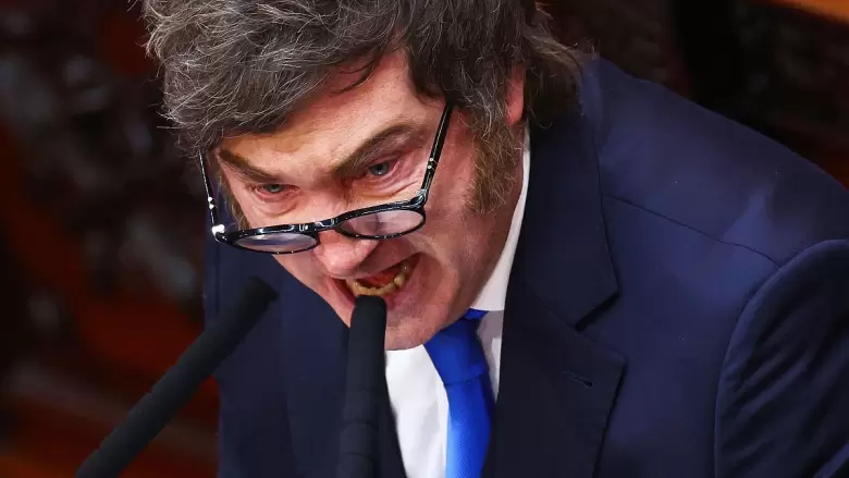 Javier Milei en la apertura de sesiones ordinarias en el Congreso.
