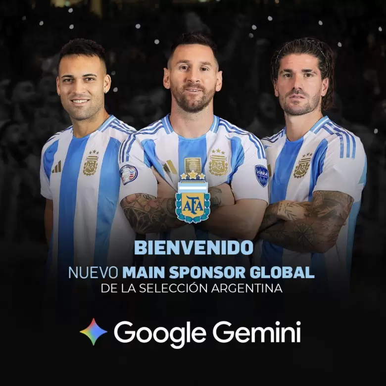 Google será el nuevo main sponsor de la Selección Argentina