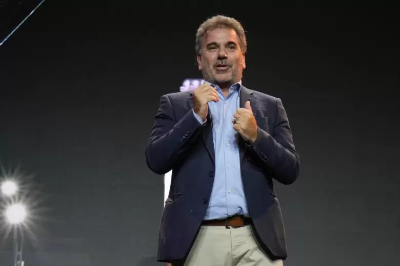 El jefe del bloque PRO en Diputados, Cristian Ritondo, en la cumbre del PRO en Parque Norte