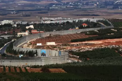 Paisaje limítrofe entre Líbano e Israel.