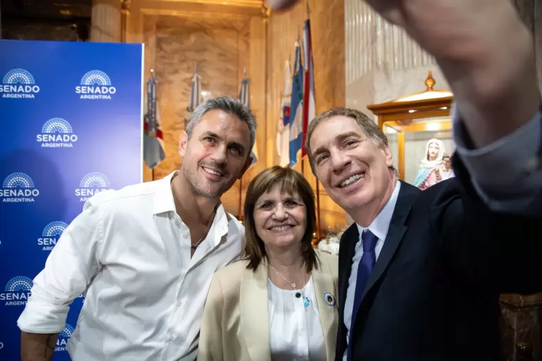 Martín Menem, Patricia Bullrich y Diego Santilli