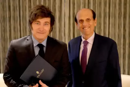 Milei junto al presidente del Instituto Milken, Michael Milken, durante su último encuentro.