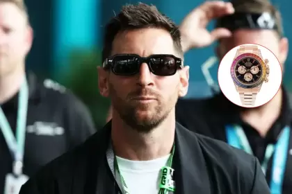 Messi deslumbró en el GP de Miami con un exclusivo reloj de oro