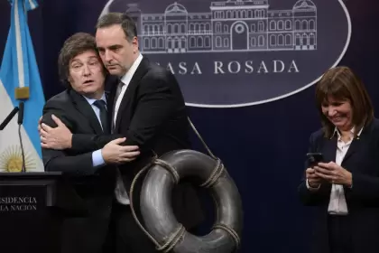 Javier Milei, Manuel Adorni y Patricia Bullrich