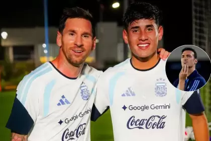 Lionel Messi junto a Tomás Aranda, una de las grandes sorpresas en la prelista de 55 convocados por Scaloni