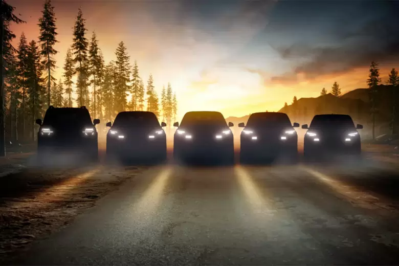 El teaser del anuncio de Ford: el frontal de sus cinco nuevos modelos que llegarán al mercado europeo.