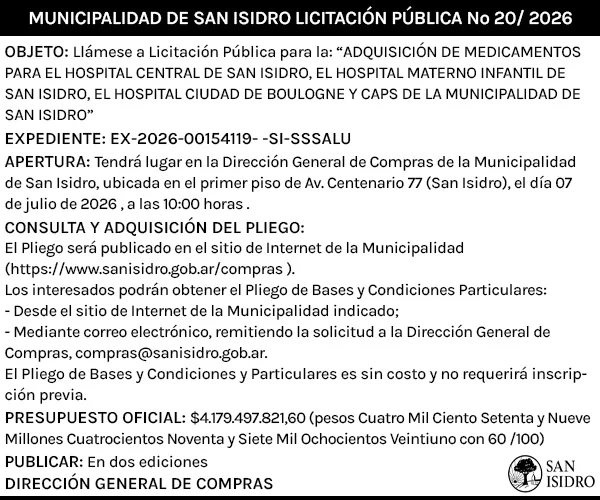 Licitación pública N° 20/26 - .