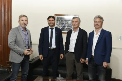 Frigerio, Pullaro, Macri y De Andreis en la visita del expresidente a la región Centro