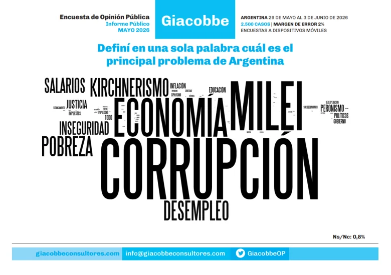 La corrupción se posiciona como el principal problema para los argentinos - Giacobbe