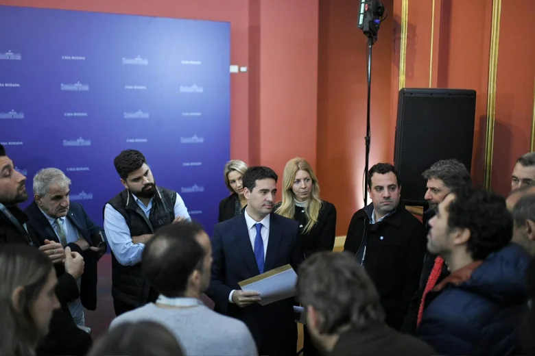 Adrián Ravier en su presentación oficial en Casa Rosada - Presidencia