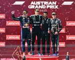 Verstappen, Russell y Antonelli, el podio en Austria.