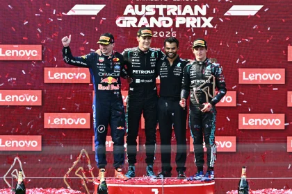 Verstappen, Russell y Antonelli, el podio en Austria.