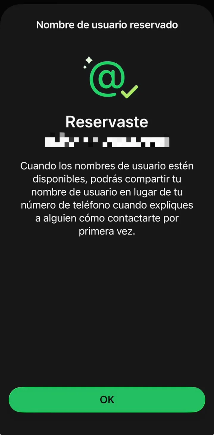 WhatsApp cambia para siempre: ya podés ocultar tu número y reservar tu nombre de usuario - E
