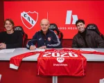Tomás Michael, Néstor Grindetti y Francisco Bartoli en la presentación oficial de la alianza.