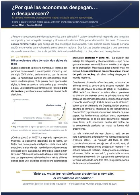 Milei y Reidel subieron a las redes un trabajo académico que pide pista en el mundo académico. - EE