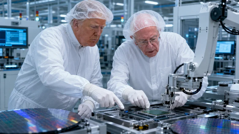 Trump y Sanders, haciendo chips. - Imagen hecha con IA.