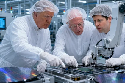 Trump, Sanders y Altman haciendo chips.