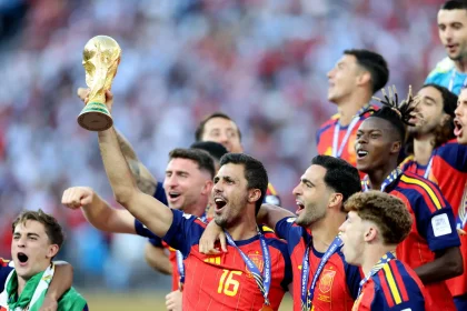 Rodri y compañía celebrando el título de campeón del mundo con España en el Mundial 2026